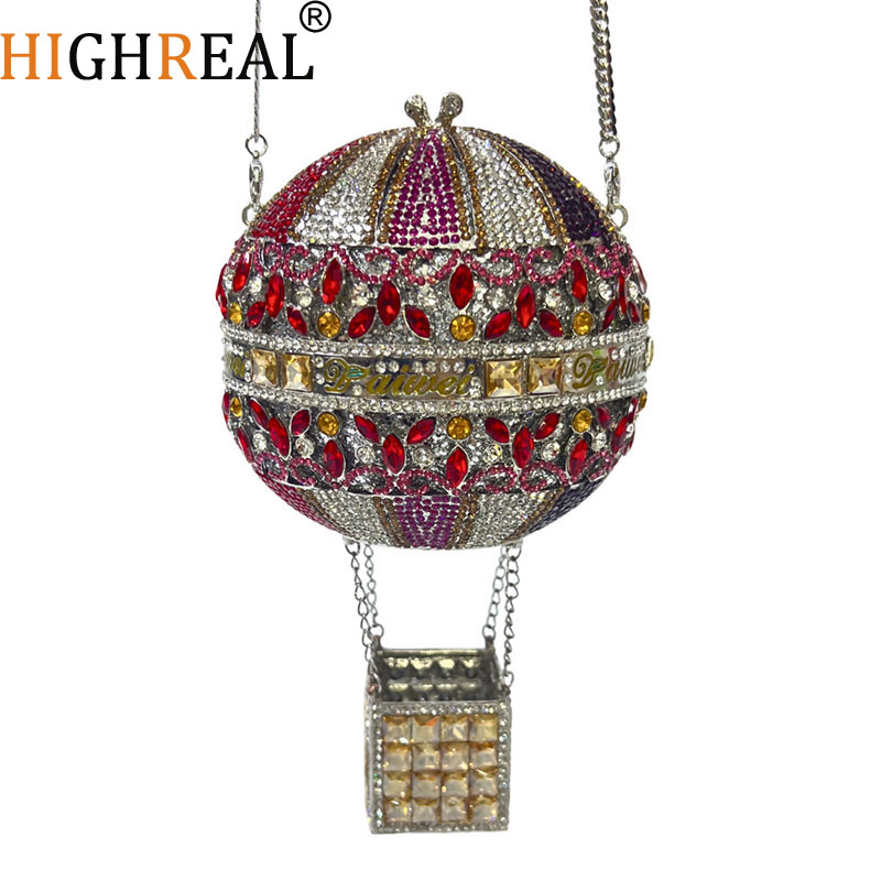 Luxury Bags Classy - Hot Air Balloon Shaped Crystal Evening